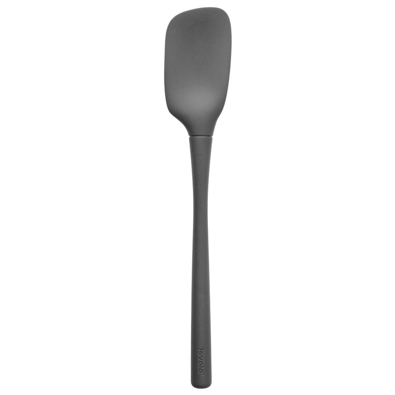 Tovolo Spoon Spatula Spoonula All Silicone Ergonomic Handle Grip Charcoal Gray, Silicone Scoopula Kitchen Utensil Non Scratch Easy Clean Dishwasher Safe Heat Resistant Flex Core Scoop Spatula - Image 1